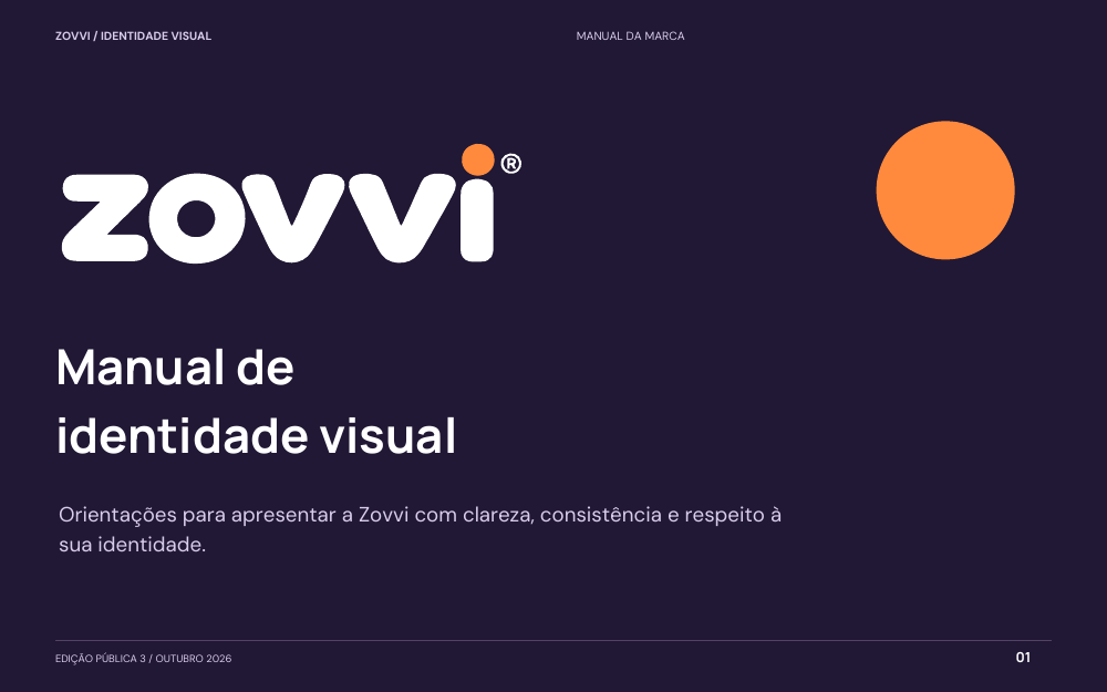 Portada del Manual Público de Identidad Visual Zovvi, edición 3